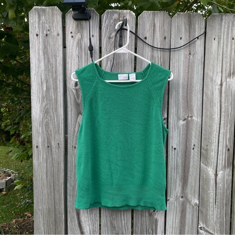 Knit Layering Kim Rogers Signature Sweater Vest Womens Large‎ Green
